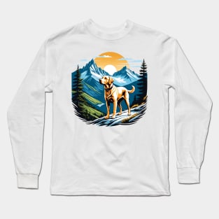 Labrador Dog on Mountain Hike Long Sleeve T-Shirt